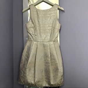 Zara XS ivory metallic shimmer dress